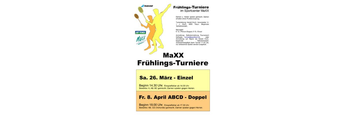 MaXX-Frühlings-Doppelturnier am 8. April - 