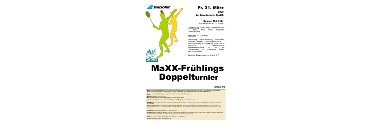 Frühlings-Doppelturnier im MaXX - 